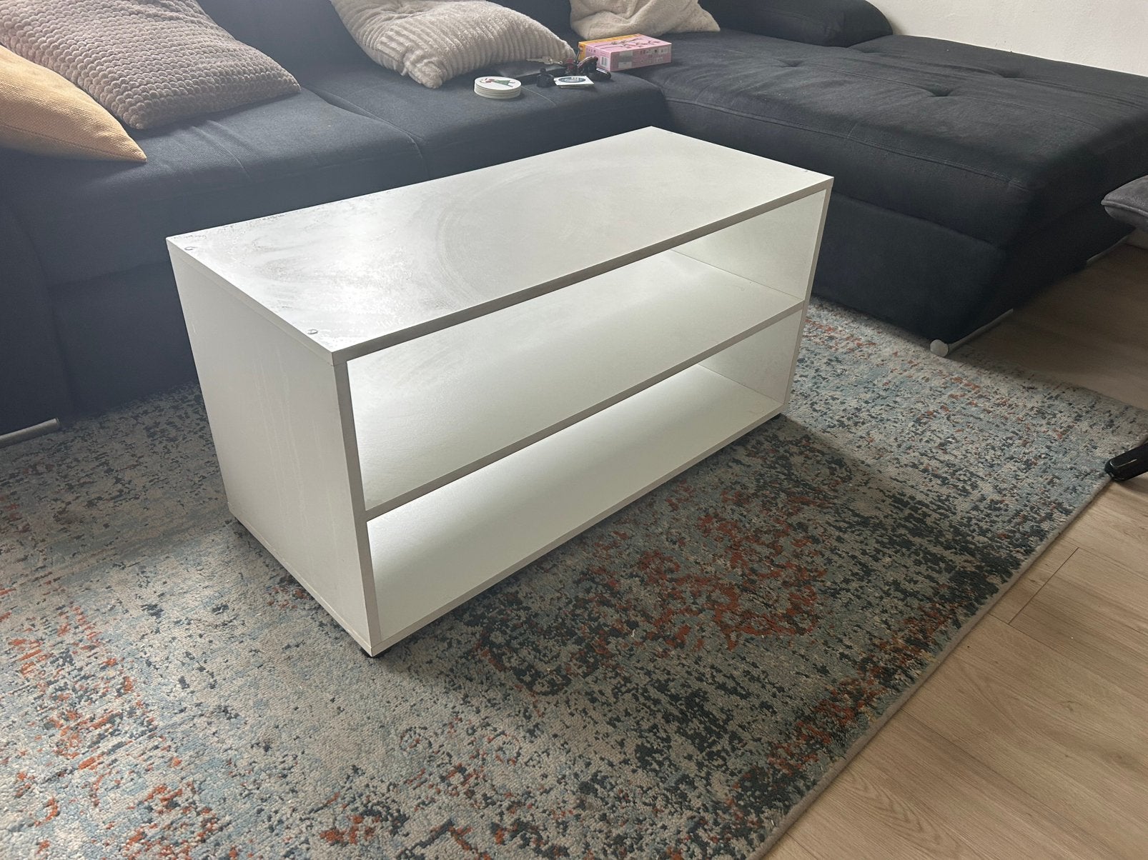 Witte Tv kastje / salontafel, Ophalen, Overige materialen, Minder dan 50 cm, Zo goed als nieuw