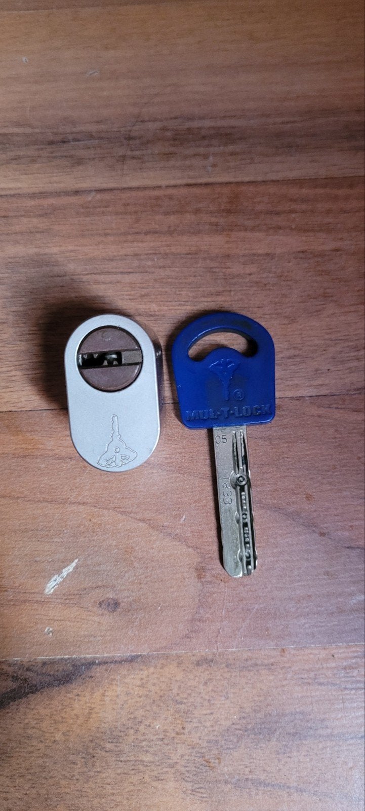 Mul-t-lock ovale cilinder voor assa slot, Ophalen of Verzenden, Gebruikt, Koper of Messing, Slot