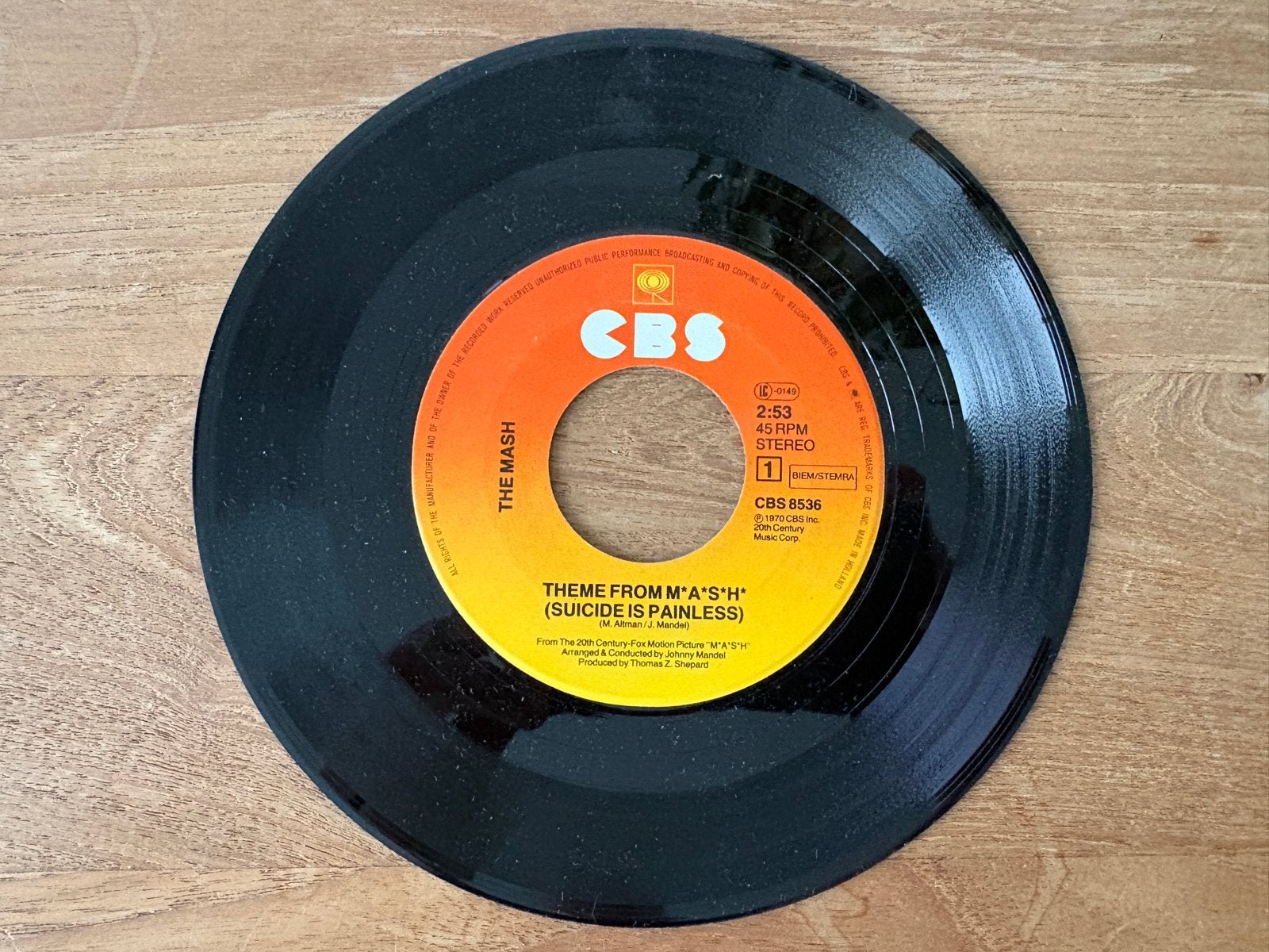 The Mash -Theme From M*A*S*H (Suicide Is Painless) 033, Gebruikt, Filmmuziek en Soundtracks, 7 inch, Ophalen of Verzenden
