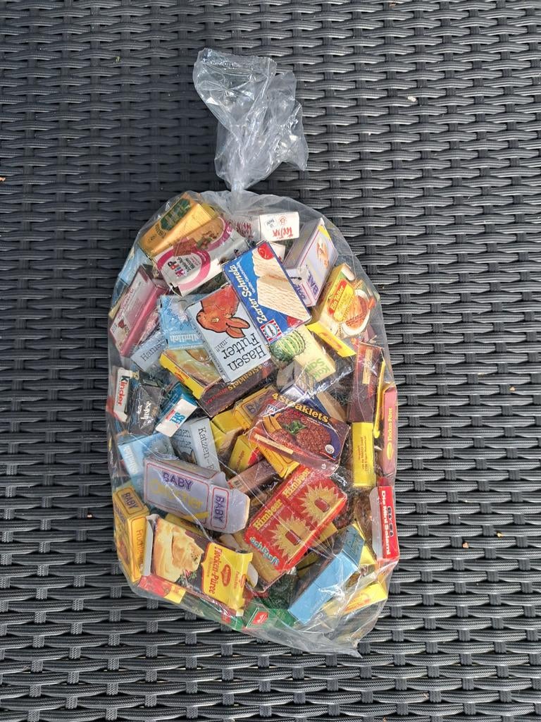 Keukenspeelgoed mini verpakkingen levensmiddelen, Ophalen of Verzenden