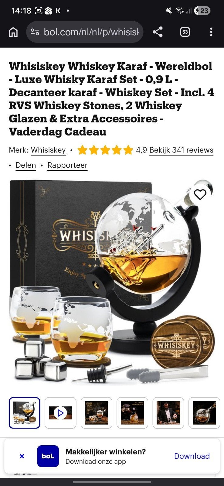 Whiskey karaf, Ophalen, Nieuw, Overige typen