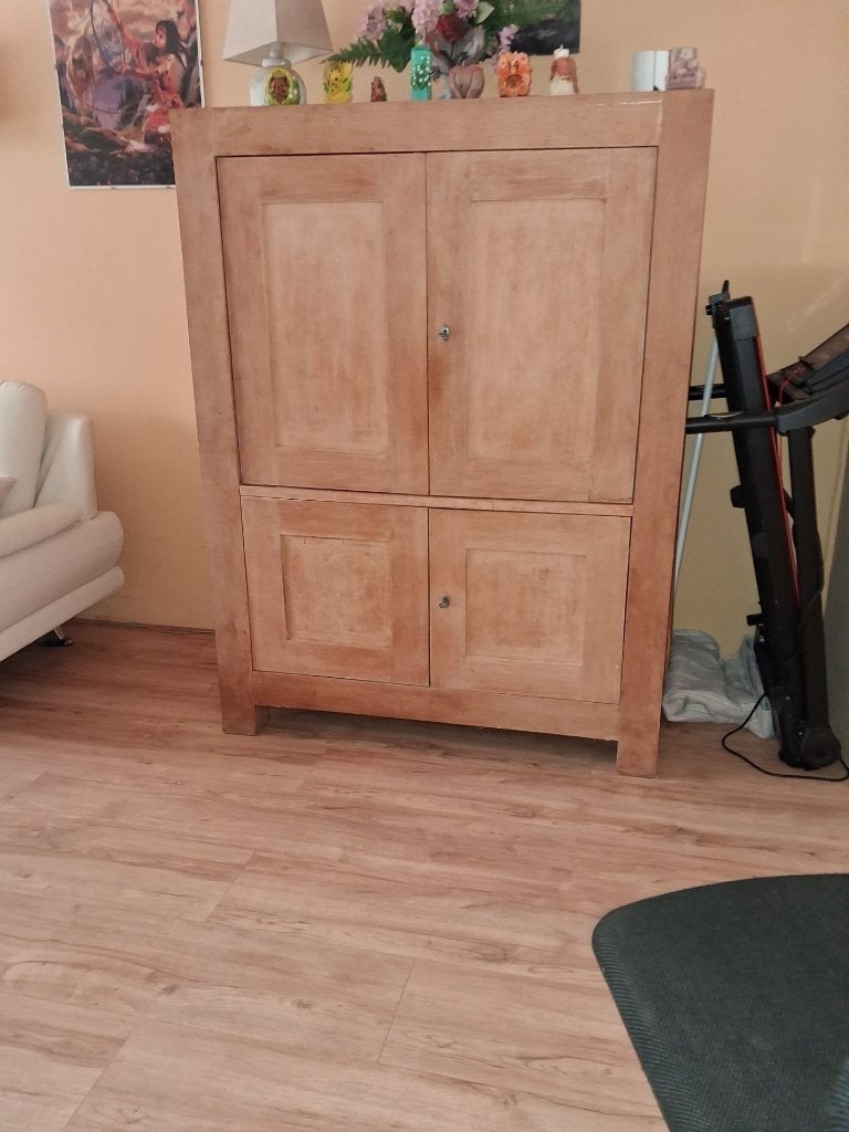 Blank eikenhouten computerkast, Ophalen, Gebruikt, 100 tot 150 cm, Eikenhout