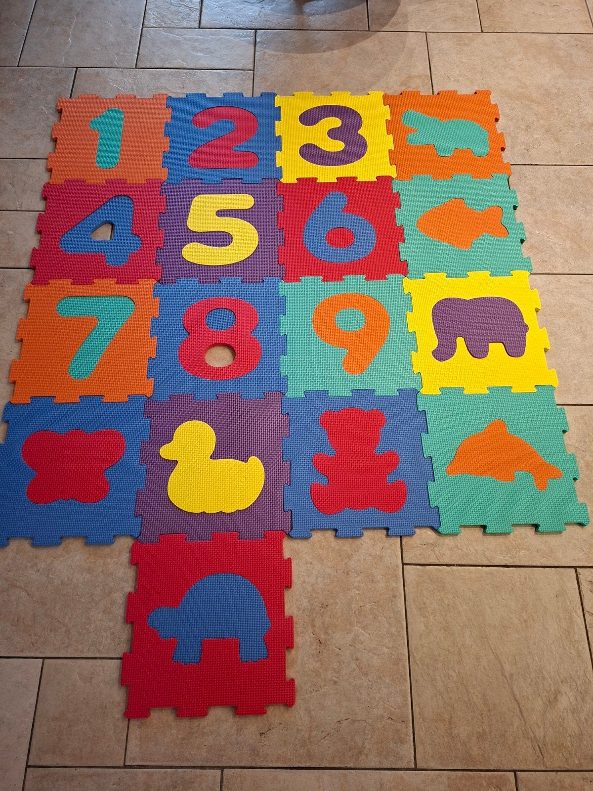 Speelfoam tegels cijfers en dieren, Ophalen of Verzenden, Speelkleed