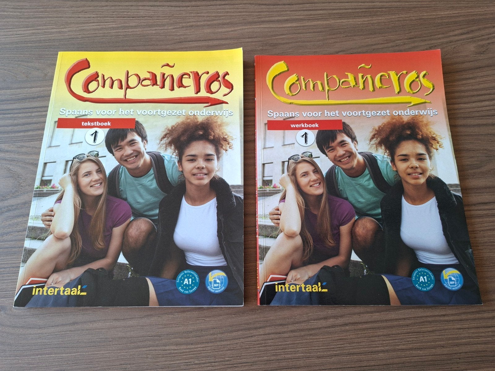 Spaans tekstboek 1 + werkboek 1 Compañeros, Boeken, Ophalen of Verzenden, Zo goed als nieuw, Flevoland