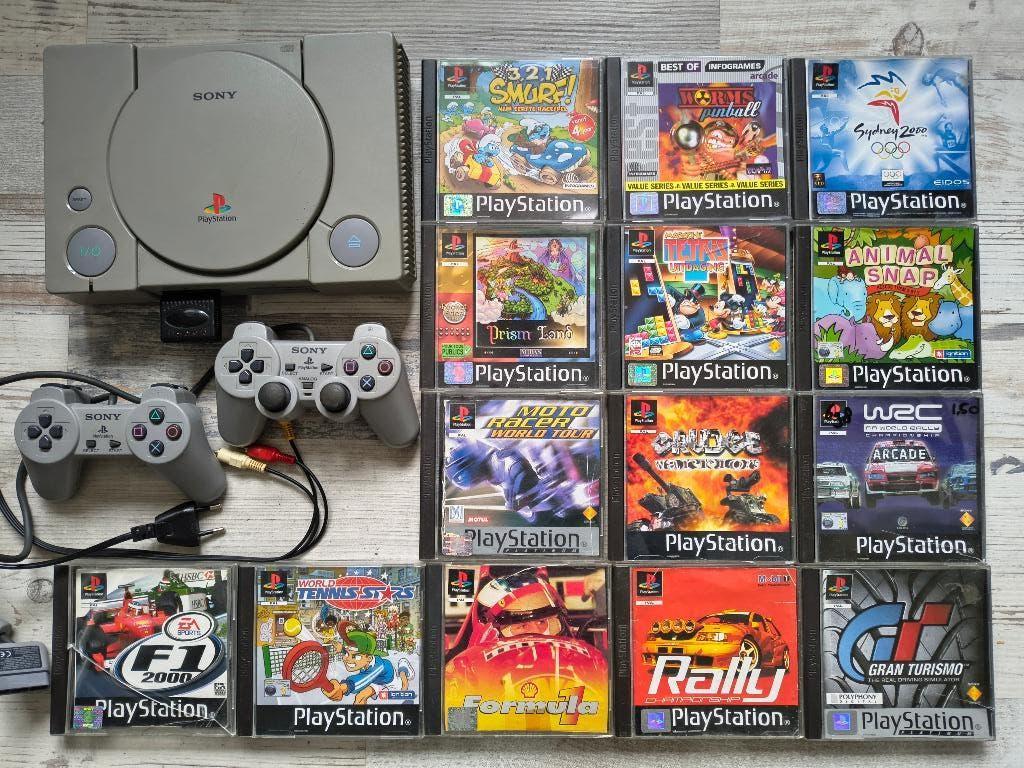 Playstation 1 met 15 spellen en 2 controllers, Spelcomputers en Games, Spelcomputers | Sony PlayStation 1, Ophalen of Verzenden