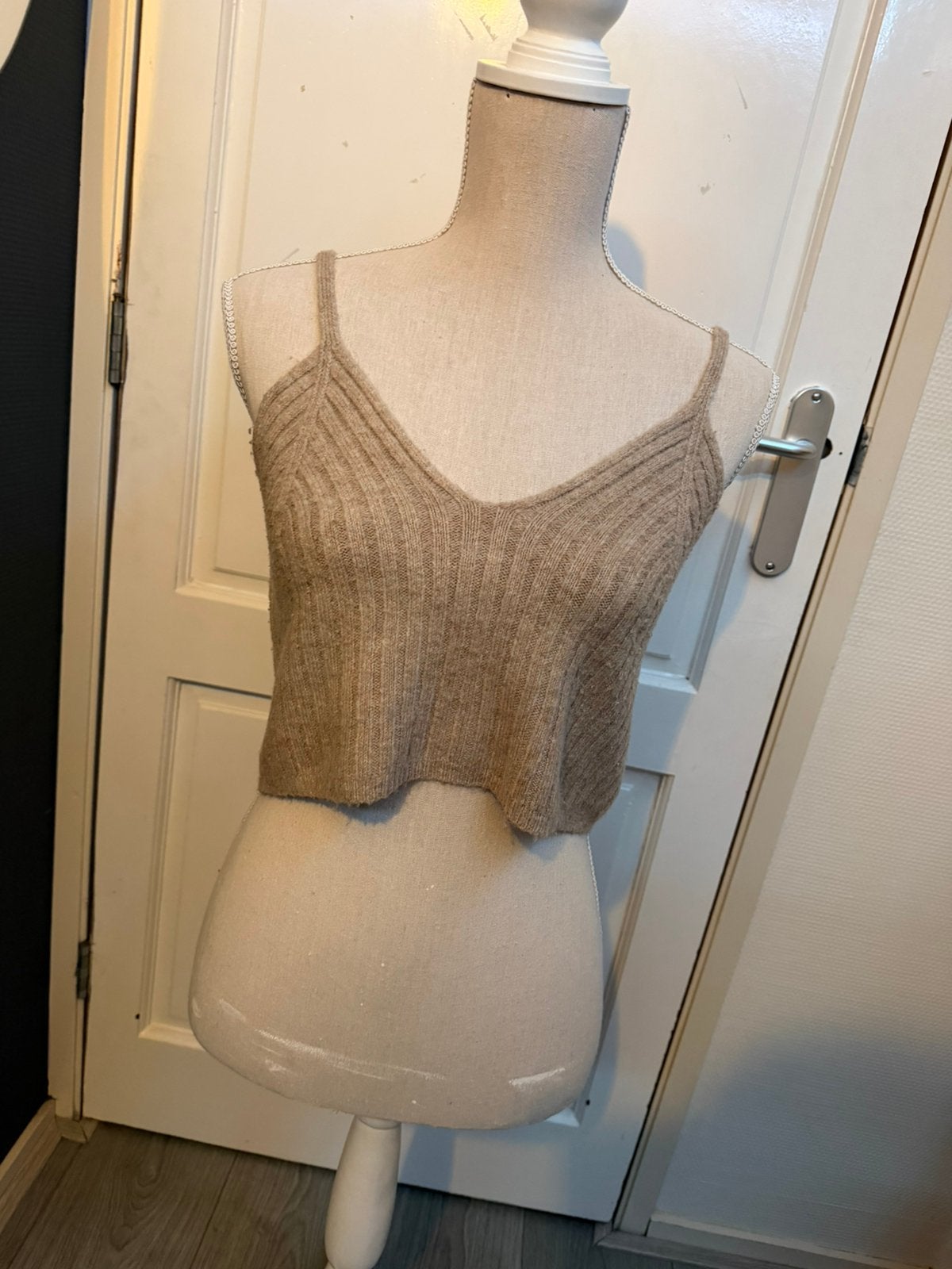 Beige ribgebreide top Terranova (Maat L), Kleding | Dames, Beige, Maat 42/44 (L), Ophalen of Verzenden, Zo goed als nieuw