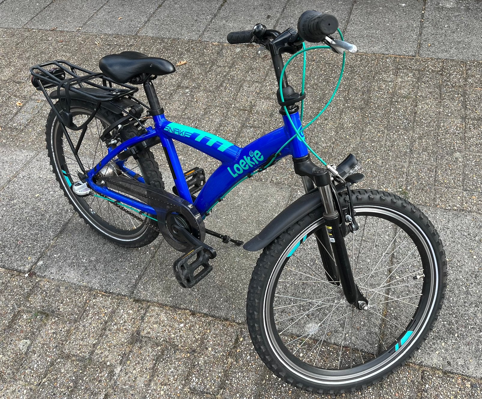 Mooie blauwe Loekie Snake fiets, Fietsen en Brommers, Fietsen | Jongens, Ophalen, Terugtraprem, 22 inch, Versnellingen