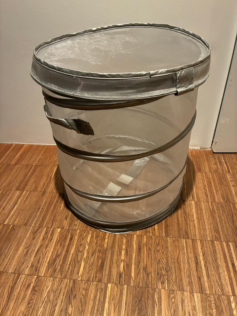 Opvouwbare IKEA wasmand of speelgoedmand zilverkleurig, Ophalen of Verzenden, Gebruikt, Zilver, Textiel