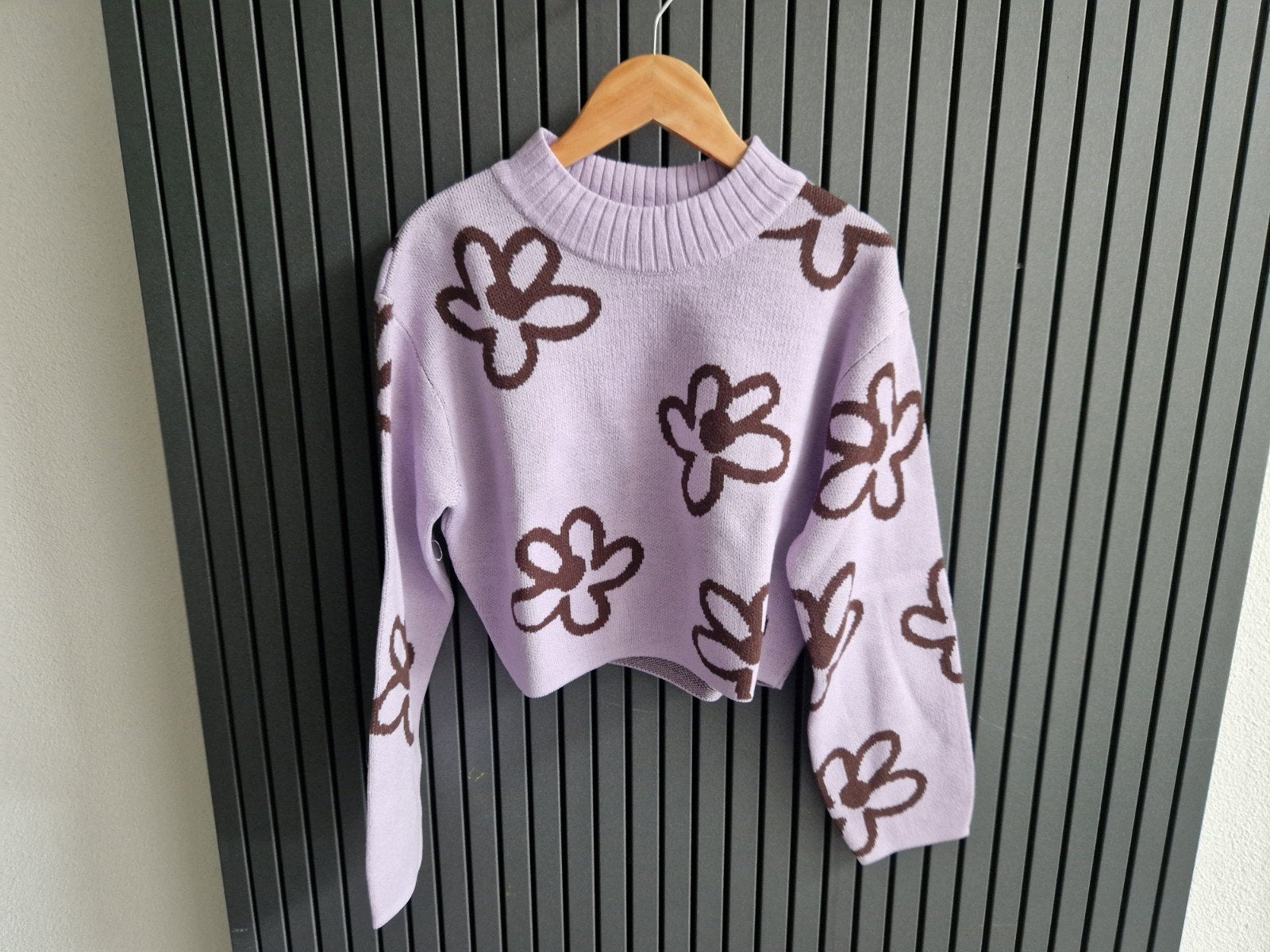 H&M paarse trui met bloemenprint, Ophalen of Verzenden, Zo goed als nieuw, Meisje, Trui of Vest