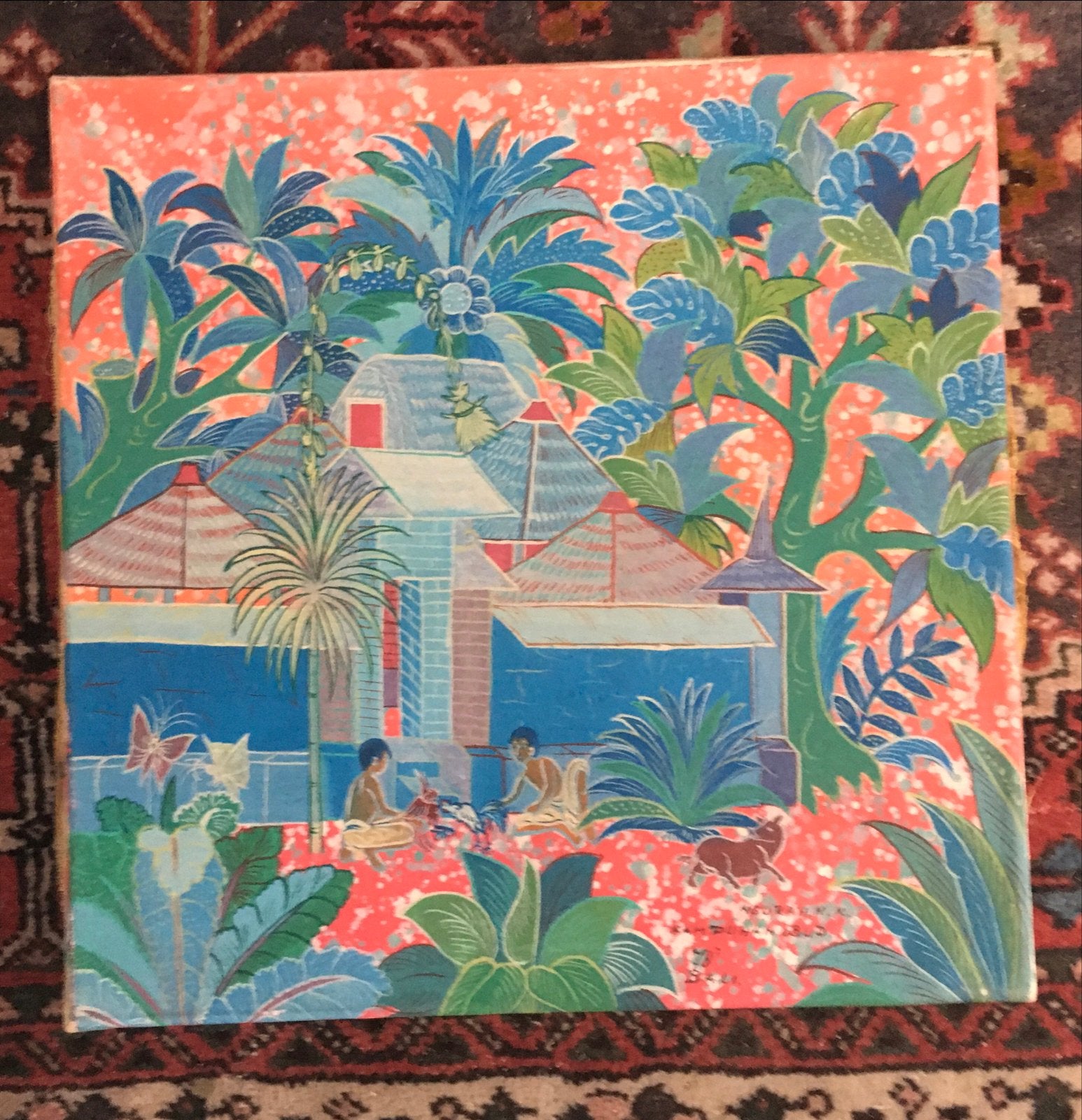 Balinees Schilderij K.K. Ngurah, Ubud 1978, 30x30 cm, Ophalen of Verzenden