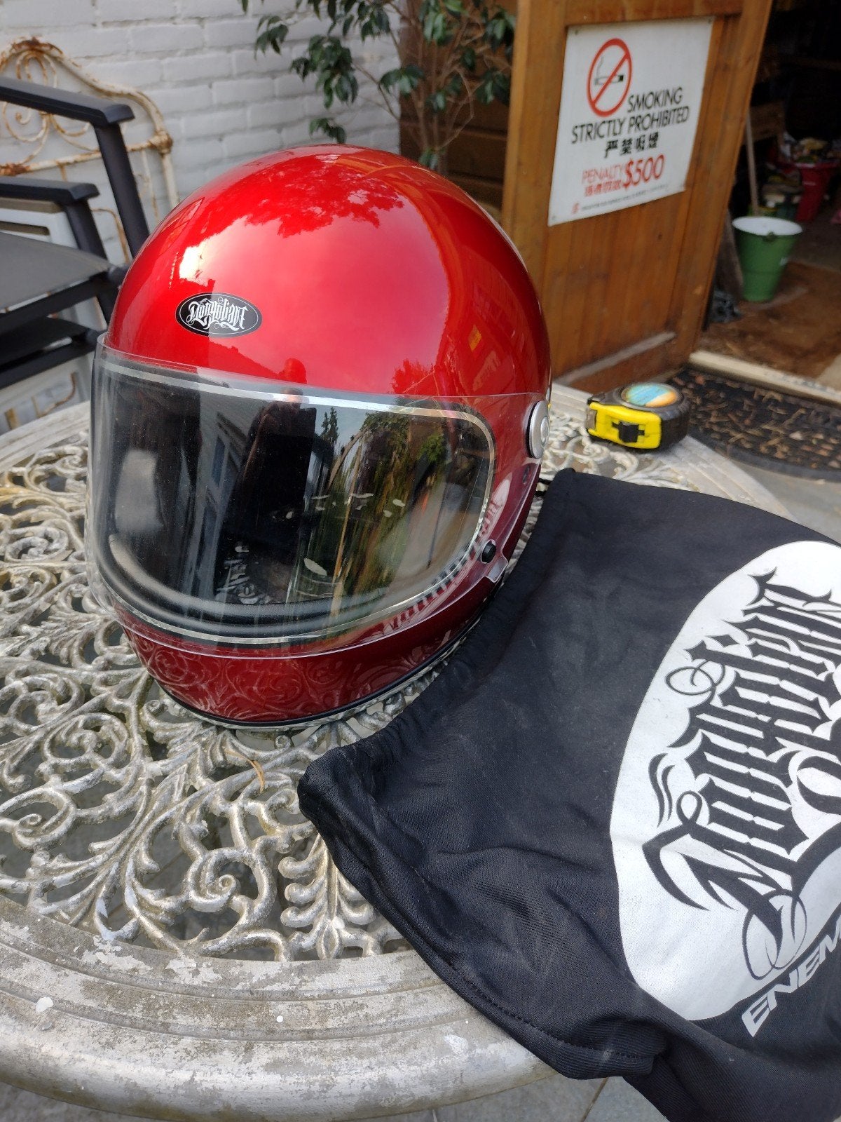 zgan helm maat 56/57 Enemy Motor Gear, Ophalen of Verzenden, Tweedehands, Integraalhelm, Overige merken