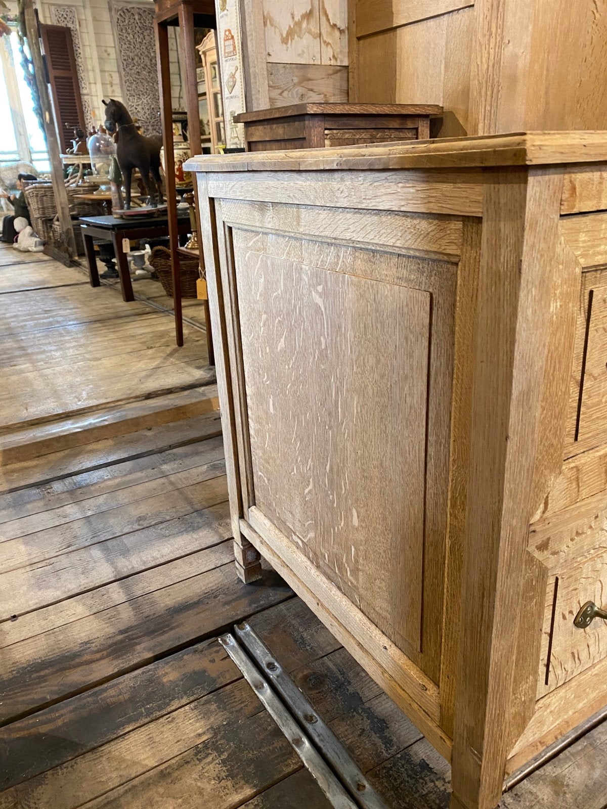 Landelijke Frans eiken ladekast archiefkast kast, Ophalen, Gebruikt, 50 tot 100 cm, Landelijk