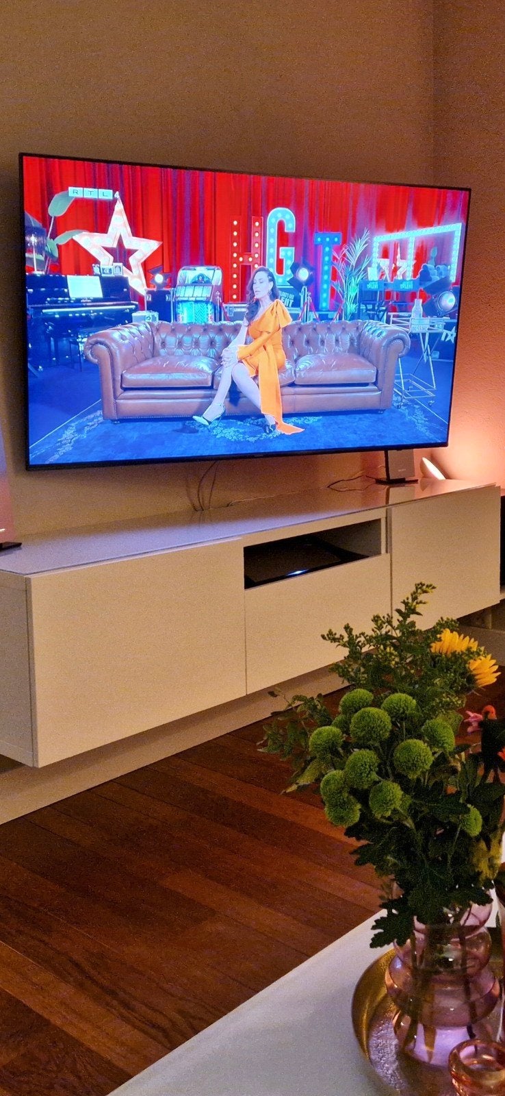 IKEA BESTÅ TV-meubel Selsviken hoogglans wit, Ophalen, Modern, Scandinavisch, 150 tot 200 cm, Zo goed als nieuw