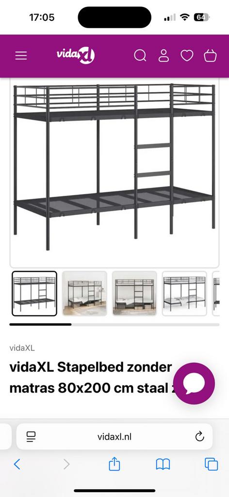 Stapelbed, Huis en Inrichting, Slaapkamer | Stapelbedden en Hoogslapers, Ophalen, 80 cm, 200 cm, Stapelbed