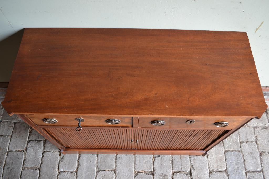 Prachtig antiek mahonie houten dressoir met jaloeziedeuren, Verzenden