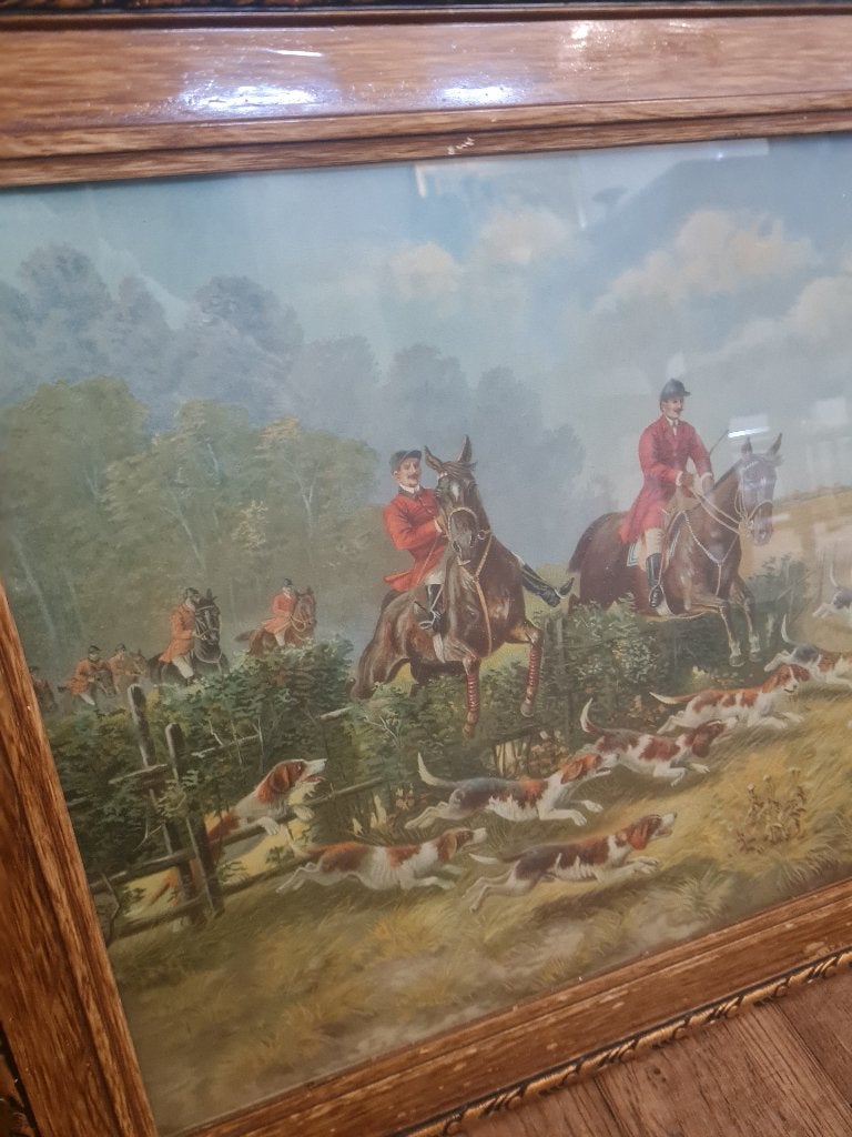Bijna antieke lijst met Engelse prent en glas, Heikant 21 Kaatsheuvel, 60 cm, Schilderijlijst, Met glas