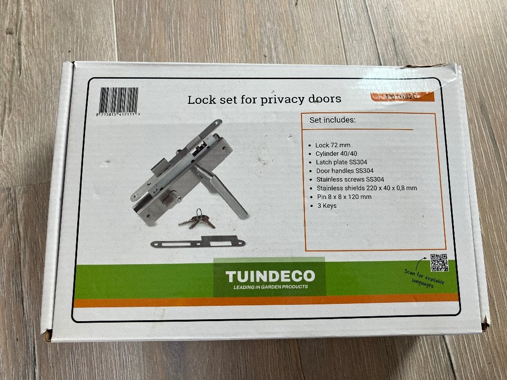 Tuindeur cilinderslot + RVS beslag, Ophalen of Verzenden, Nieuw
