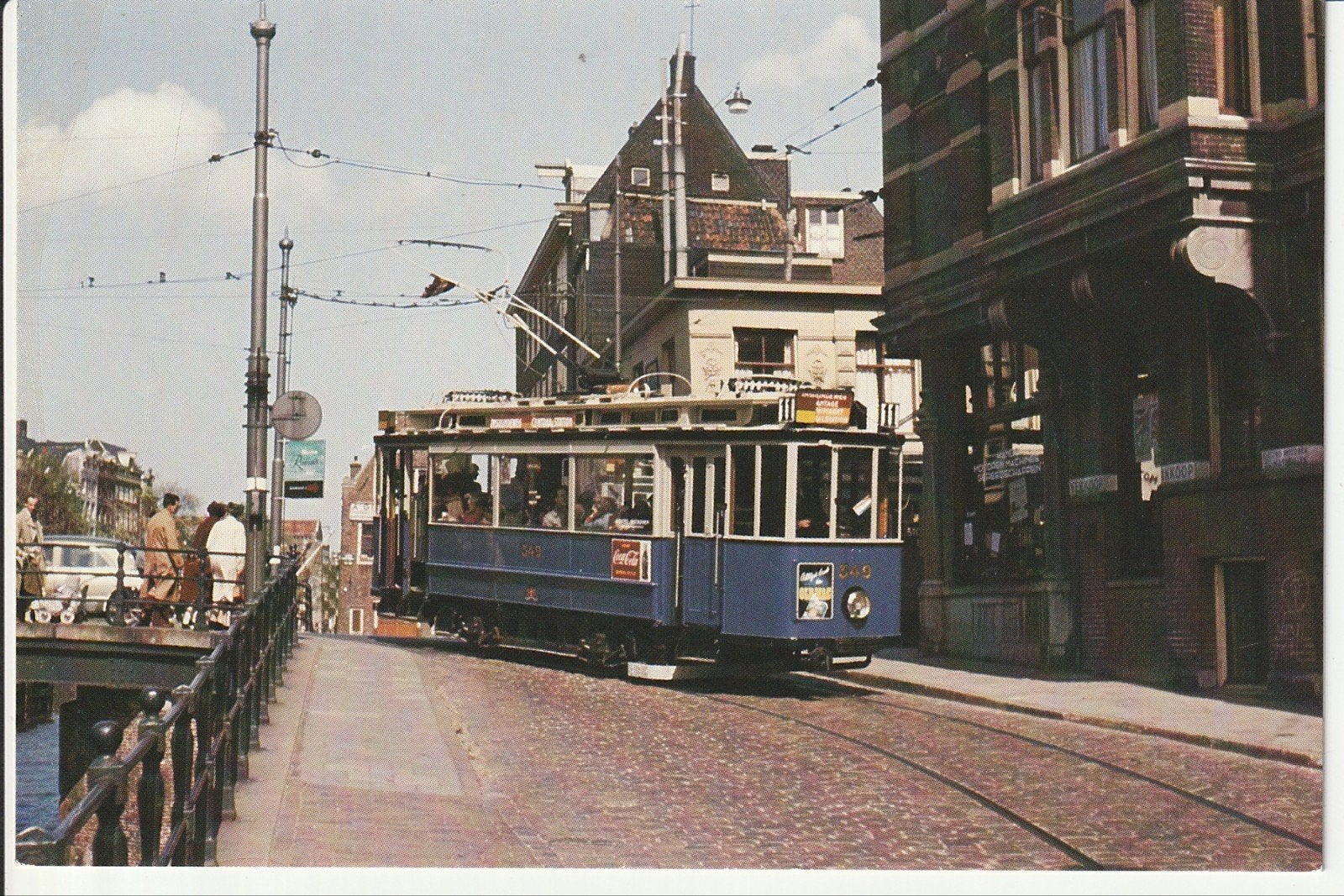 AMSTERDAM ZWANENBURGWAL GVB MOTORRIJTUIG 349, 5 MEI 1955, Ophalen of Verzenden, 1940 tot 1960, Ongelopen, Noord-Holland