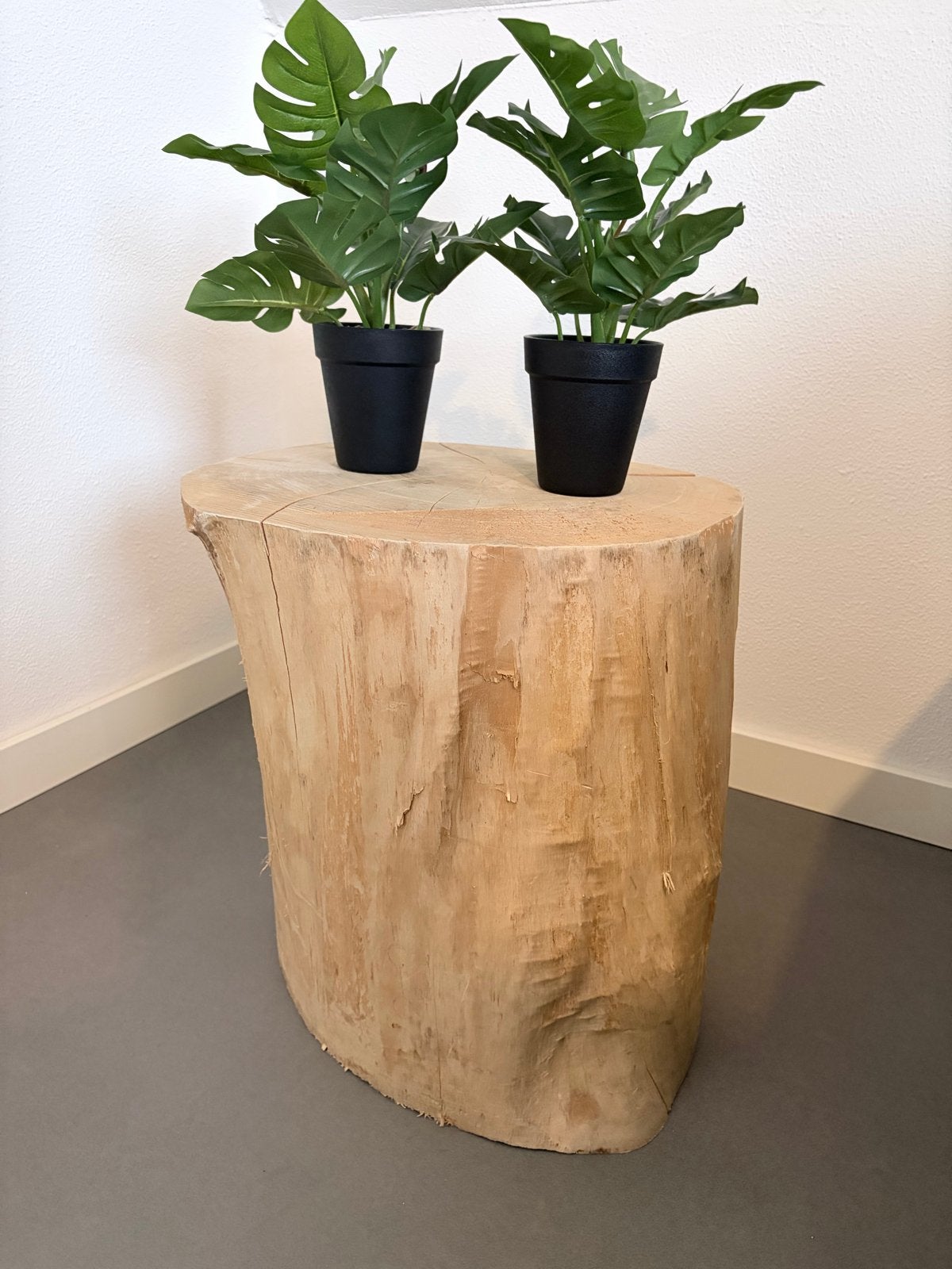 2 Houten Blokken - Decoratieve Boomstam Tafeltjes, Huis en Inrichting, Tafels | Bijzettafels, Ophalen, Minder dan 45 cm, Minder dan 55 cm