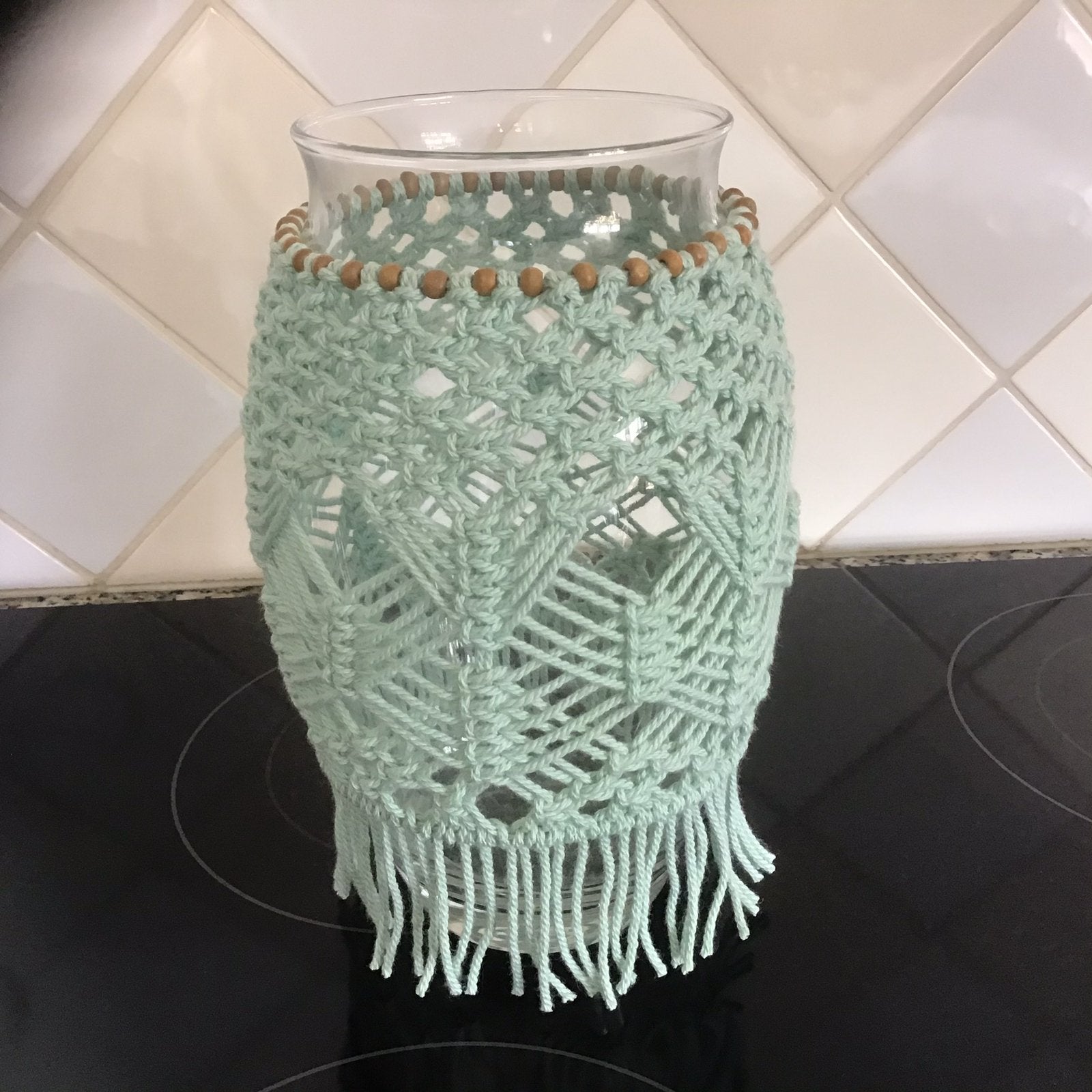 Windlicht Macramé, Ophalen of Verzenden, Zo goed als nieuw