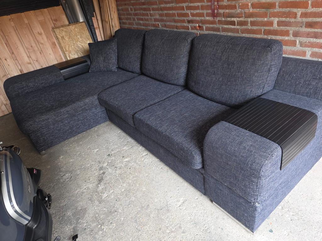 Nette grijze hoekslaapbank 170x300, Ophalen of Verzenden, Gebruikt, Stof