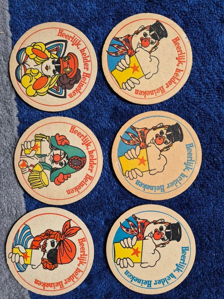 6 verschillende Heineken Carnaval bierviltjes, Ophalen of Verzenden