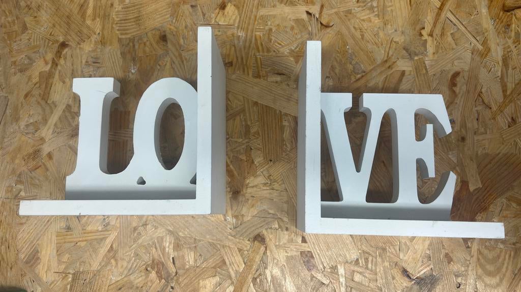 Decoratieve Boekensteunen 'LOVE' - Wit, Ophalen of Verzenden, Gebruikt