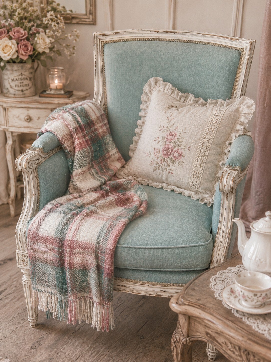 Antieke brocante fauteuil restyle project, Antiek en Kunst, Ophalen