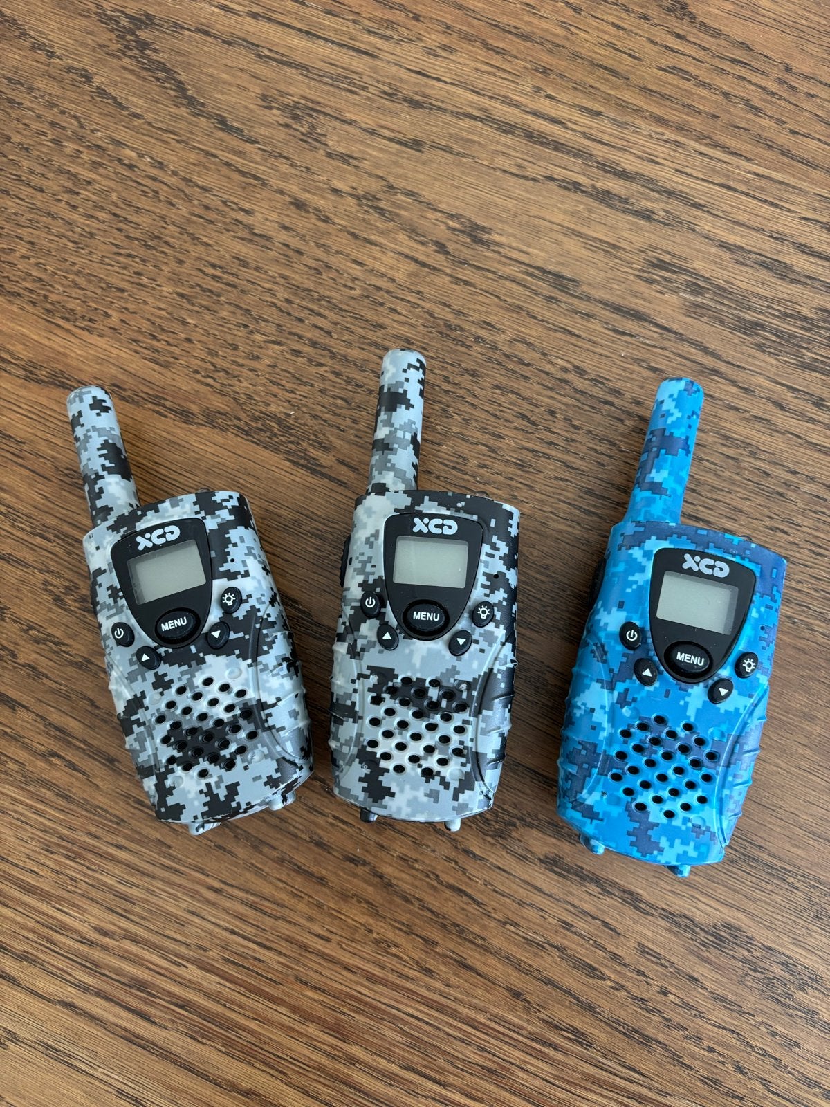 XCD Walkie Talkies - Camouflage Set (3 stuks), Ophalen, Gebruikt, 2 to 5 km, Portofoon of Walkie-talkie