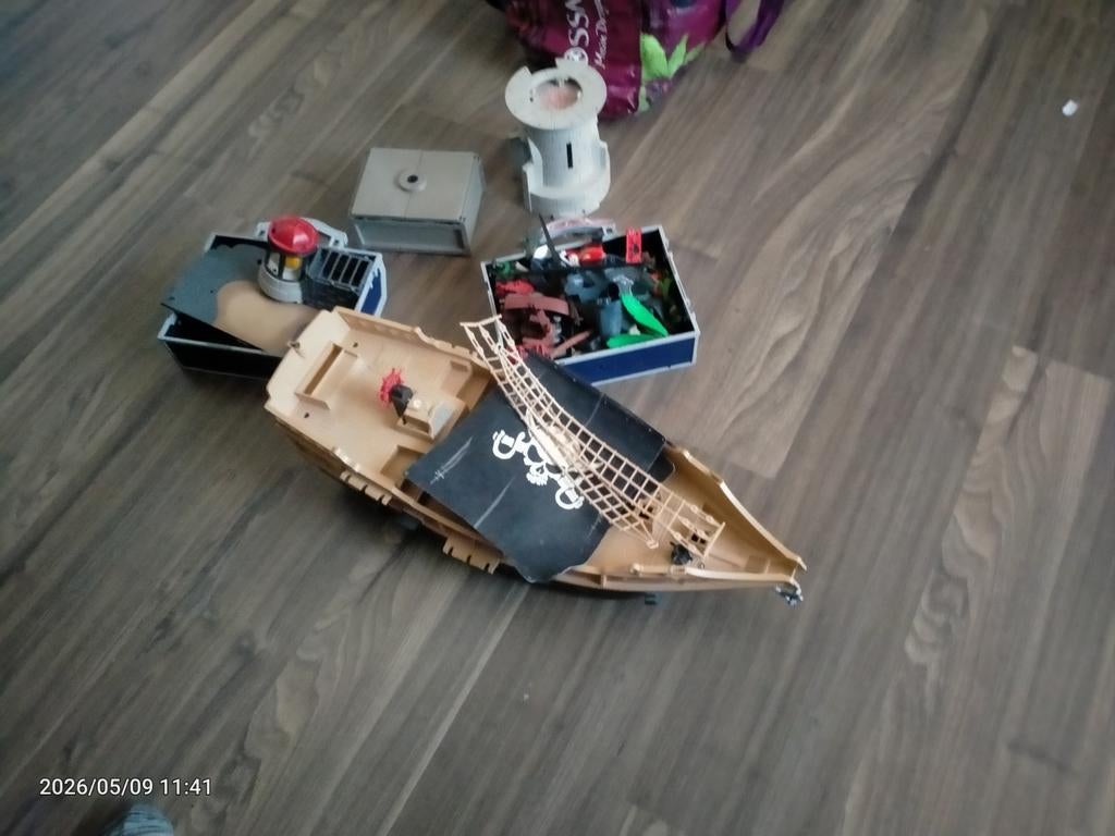 Playmobil piratenschip en losse onderdelen, Ophalen of Verzenden, Gebruikt, Los playmobil