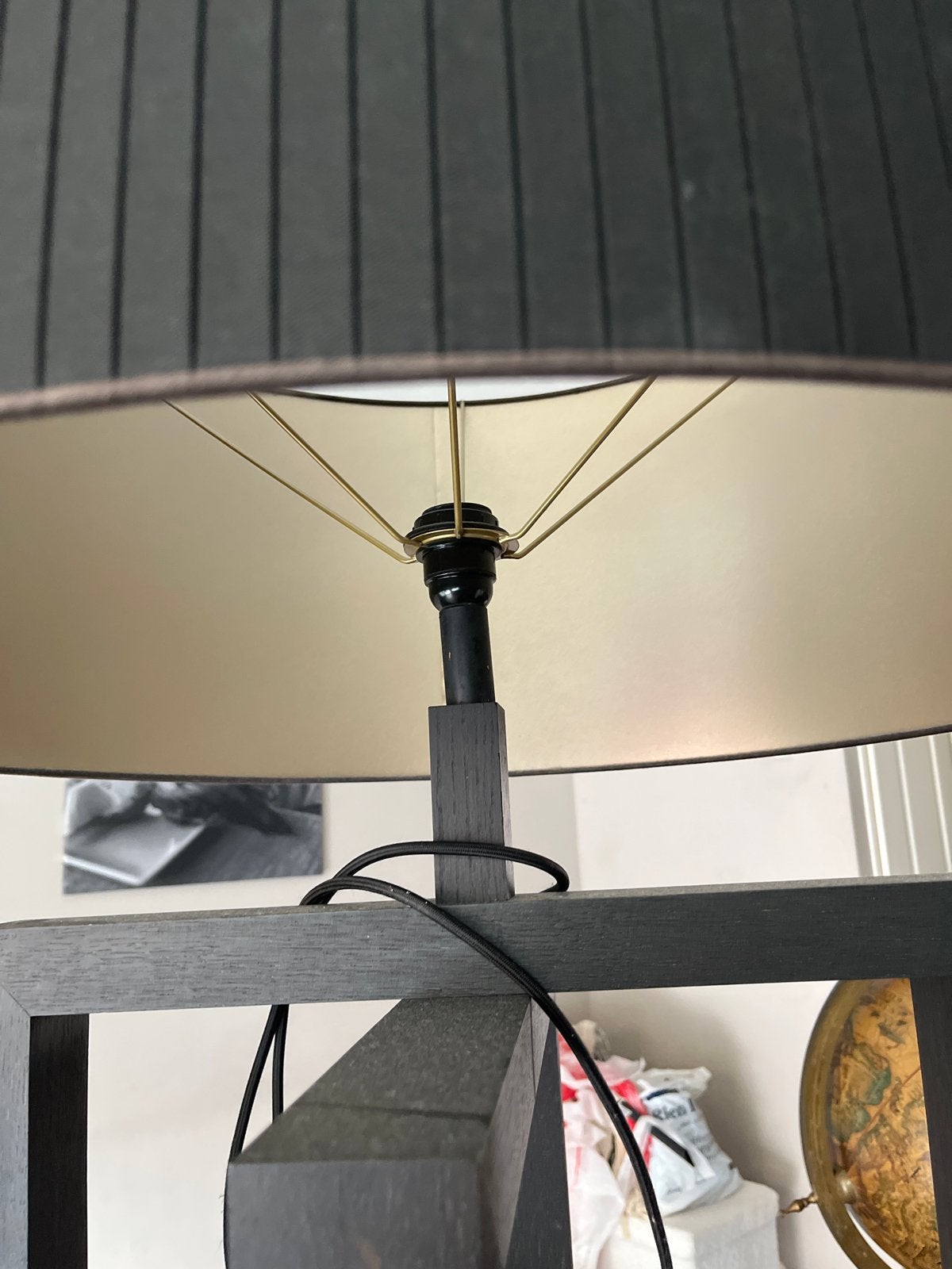 Layer by adje Moderne staande lamp met zwarte kap nieuw 3000, Gebruikt, 150 tot 200 cm, Hout, E27 (groot)