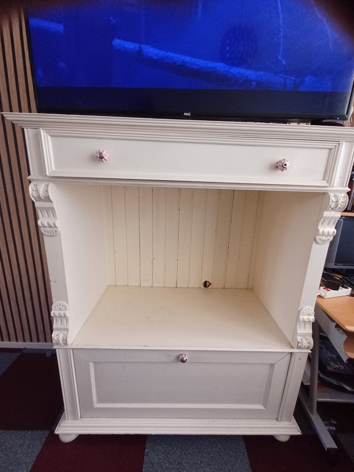 Witte computerkast / kast met lichte gebruikssporen, Ophalen, Gebruikt