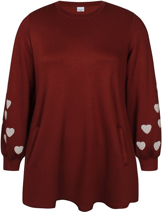 Roestbruine A-lijn trui Mya van Zhenzi Maat 54/56 XL, Z, Zhenzi, Z, Trui of Vest