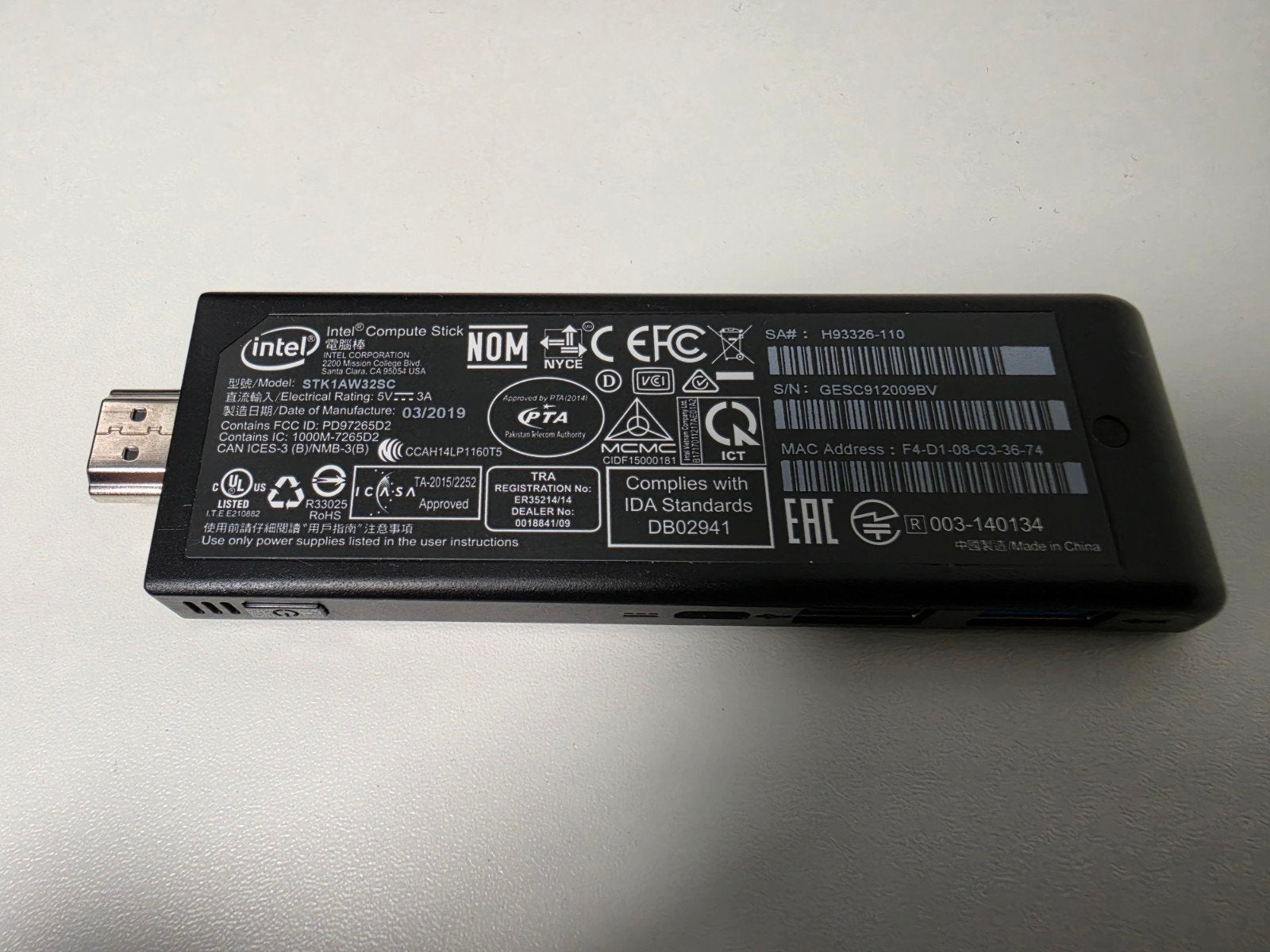 Intel computestick, Computers en Software, Ophalen of Verzenden, 32 GB, Minder dan 4 GB, Minder dan 2 Ghz