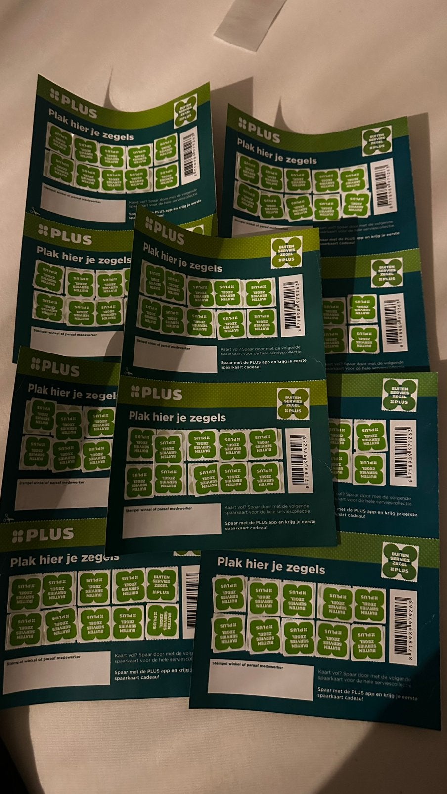 10x volle spaarkaart plus buitenservies, Verzenden, Winkel, Super of Benzinepomp, Volle spaarkaart