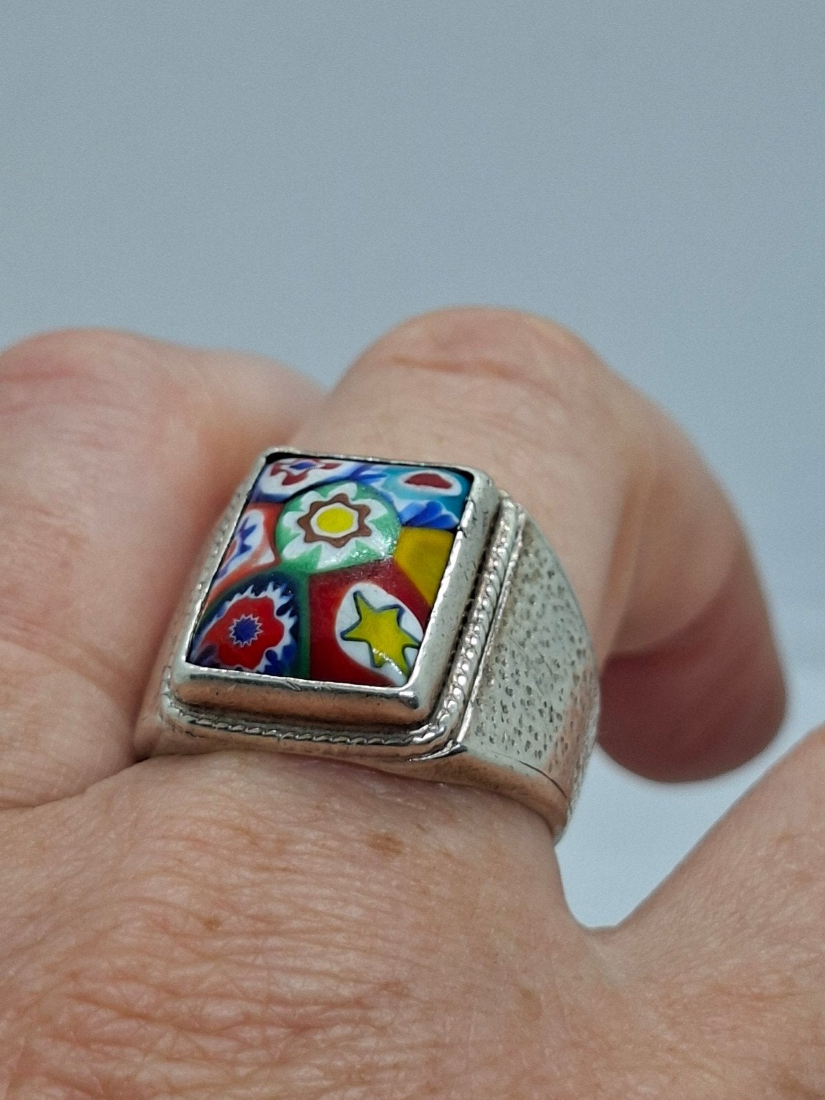 Zware Massieve Surinaamse Ala Kondre Ring Maat 64, 20 of groter, Ophalen of Verzenden, Dame of Heer, Met edelsteen