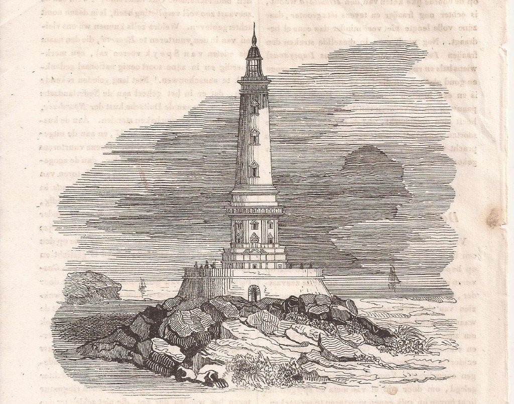De toren van Corduoan. 1838. Frankrijk - Gironde Vuurtoren, 1800 - 1899, Architectuur, Ophalen of Verzenden, Gravure