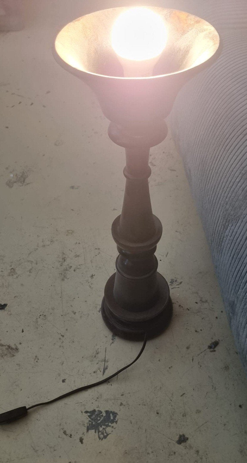 Vintage houten staande lamp, Antiek en Kunst, Ophalen of Verzenden