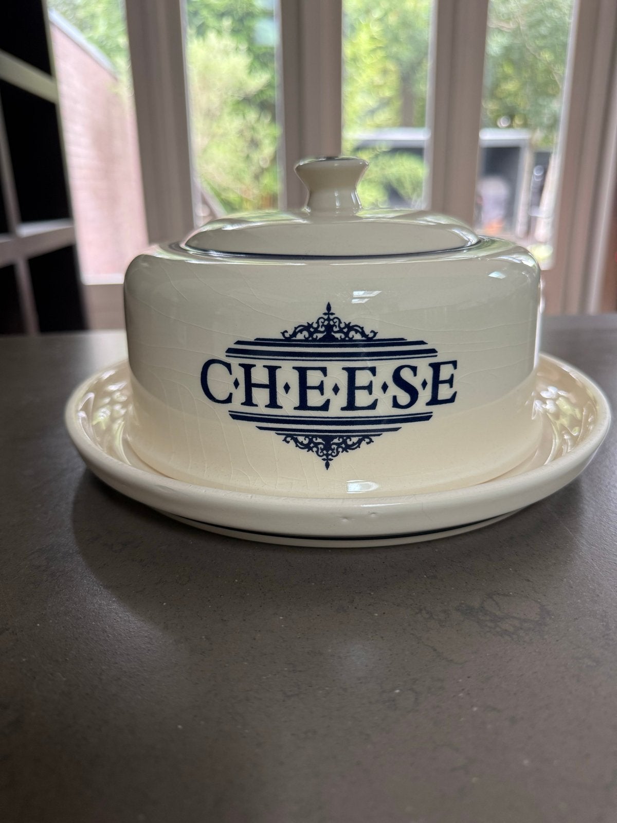 Landscape Kaasstol met 'Cheese' opdruk - Vintage Stijl, Gebruikt, Overige merken, Keramiek, Ophalen of Verzenden