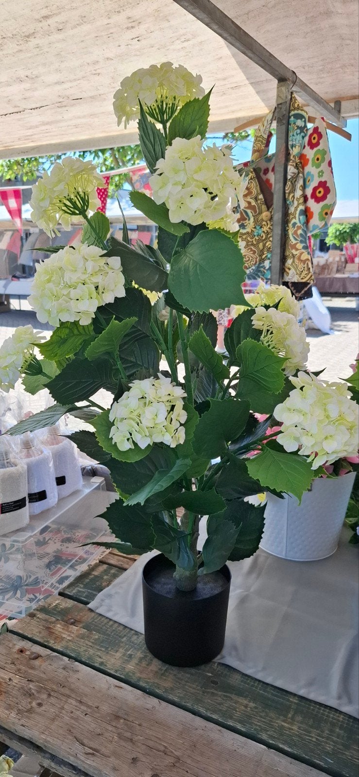 Kunst Hortensia UV bestendig!!, Huis en Inrichting, Kunstplant, 90 cm, Nieuw, Buiten