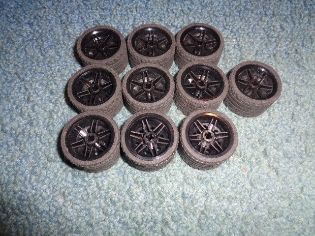 Partij S262=10x Lego technic wielen 37x22, Lego, Lego, Gebruikt, Lego