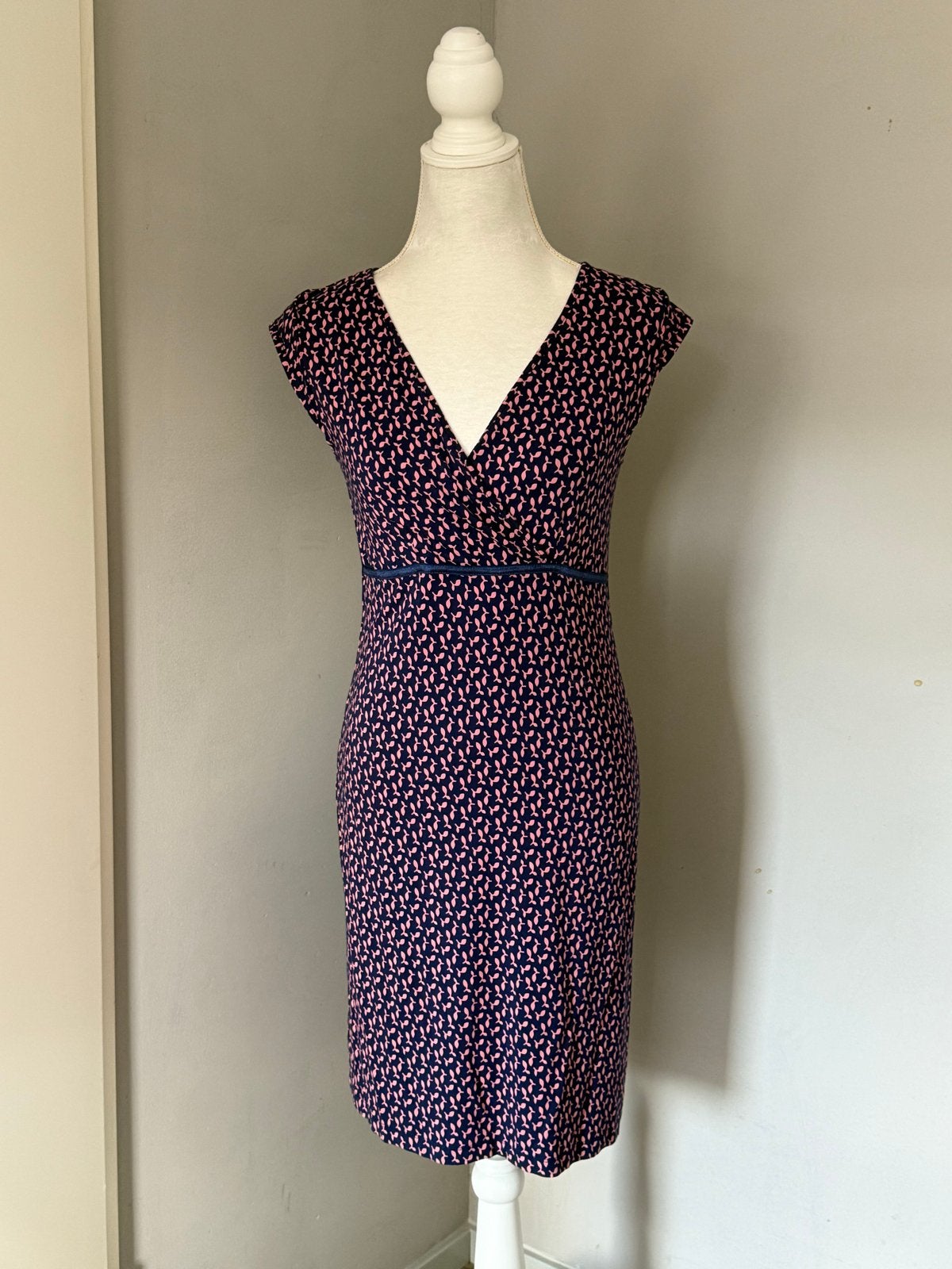 Sissy-Boy jurk met V-hals en print, maat S, Kleding | Dames, Blauw, Ophalen of Verzenden, Zo goed als nieuw, Maat 36 (S)