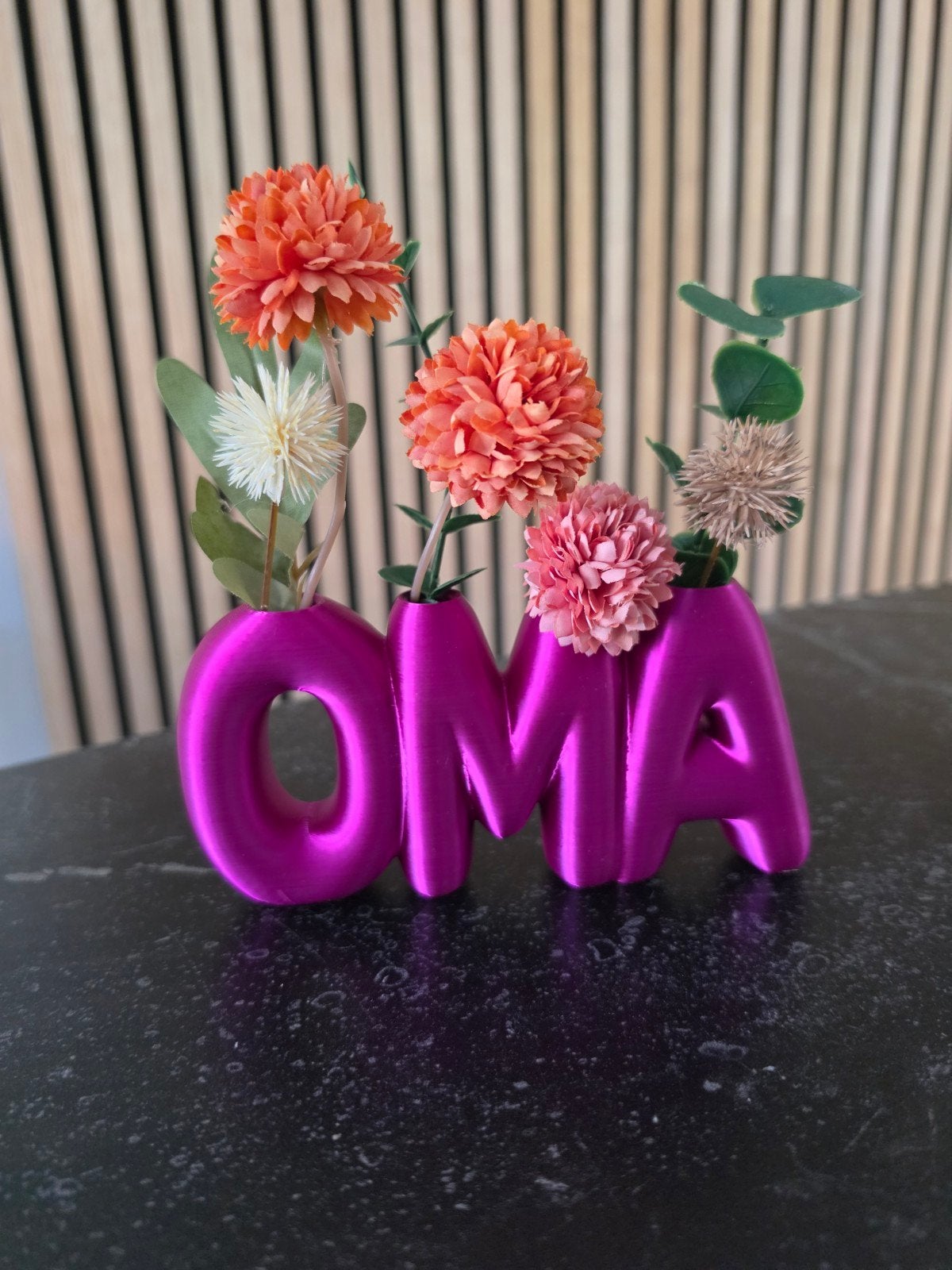 3D-geprinte 'OMA' vaas - Uniek cadeau voor oma!, 3D-geprint, Kunststof, Meerkleurig, Nieuw