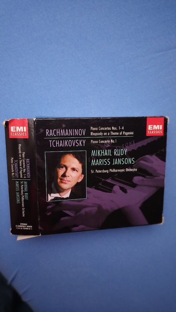 Pianoconcerten Rachmaninov/Tchaikovski, Mikhail Rudy/Maris J, Ophalen of Verzenden, Classicisme, Zo goed als nieuw, Orkest of Ballet
