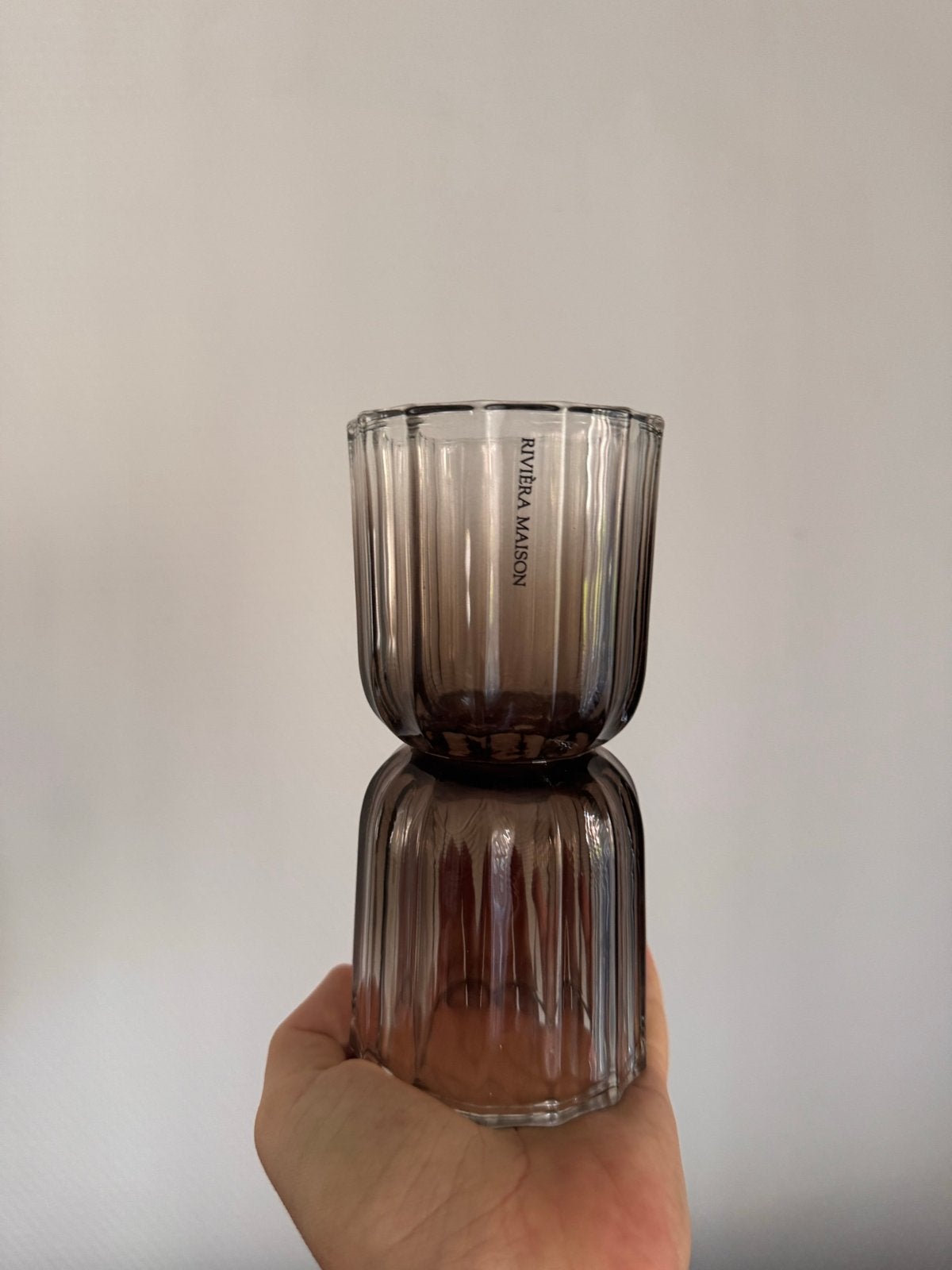 Riviera Maison geribbeld glas - Zo goed als nieuw, Ophalen, Zo goed als nieuw, Modern, Glas