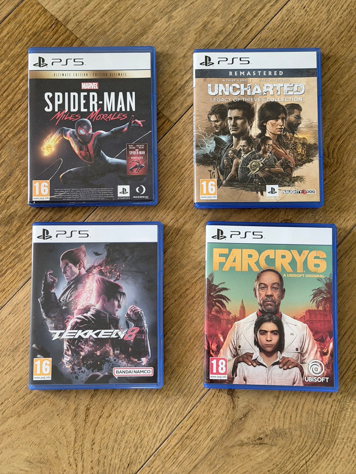 4 PS5 Games – Tekken 8, Spider-Man, Uncharted & Far Cry 6, Spelcomputers en Games, Ophalen of Verzenden, Zo goed als nieuw, Avontuur en Actie