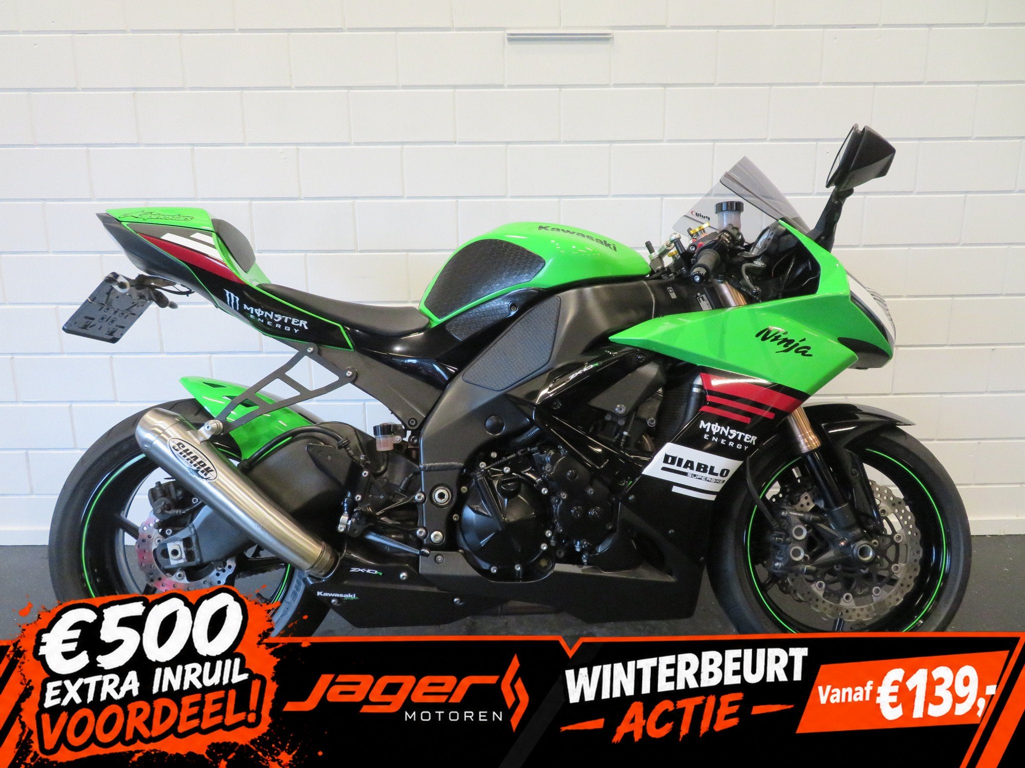 Kawasaki NINJA ZX-10R SPECIAL EDITION SHARK! (bj 2008), Motoren, Super Sport, 1000 cc, Gebruikt, Bedrijf