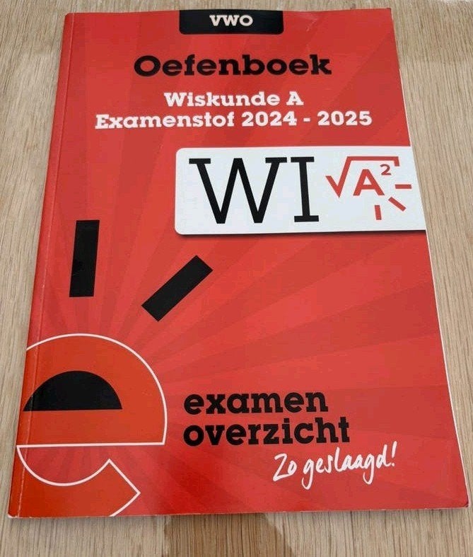 Oefenboek Wiskunde A ExamenOverzicht 2024-2025, Ophalen of Verzenden, Zo goed als nieuw, VWO, Wiskunde A