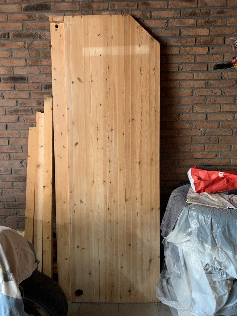 grenen houten werkblad, Doe-het-zelf en Verbouw, Ophalen, Gebruikt, 25 tot 50 mm, Grenen