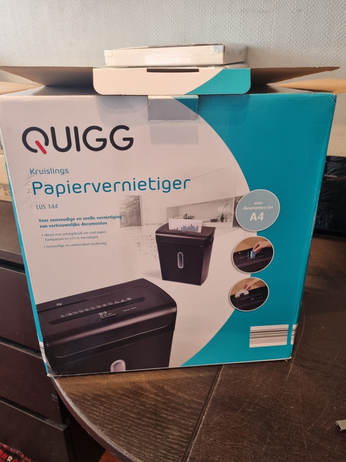 Papier vernietiger QUIGG, Witgoed en Apparatuur, Luchtbehandelingsapparatuur, Ophalen of Verzenden, Nieuw